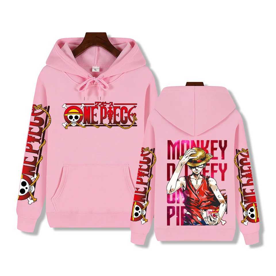 One Piece animation handsome Luffy print Autumn and winter comfortable thick mens high quality leisure warm street hoodieXJ2500118