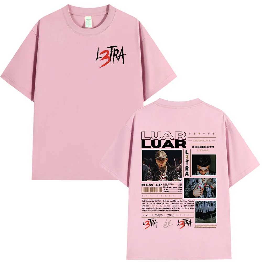 Rapper Luar La L Music Album L3TRA T Shirts Men Women Hip Hop Fashion Short Sleeve T-shirts Vintage Oversized Streetwear T-shirt X250203