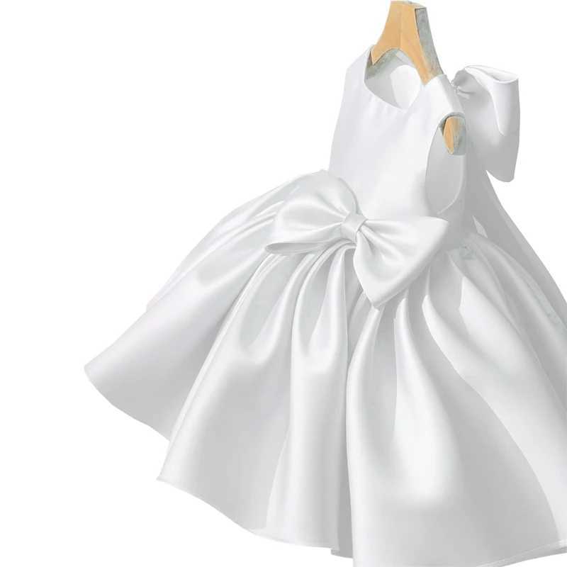 Big Bow Princess Sweet Kids Tutu Toddler Birthday Party Newborn Christening Children Baptism Baby Girls Clothes Summer Dresses X250203