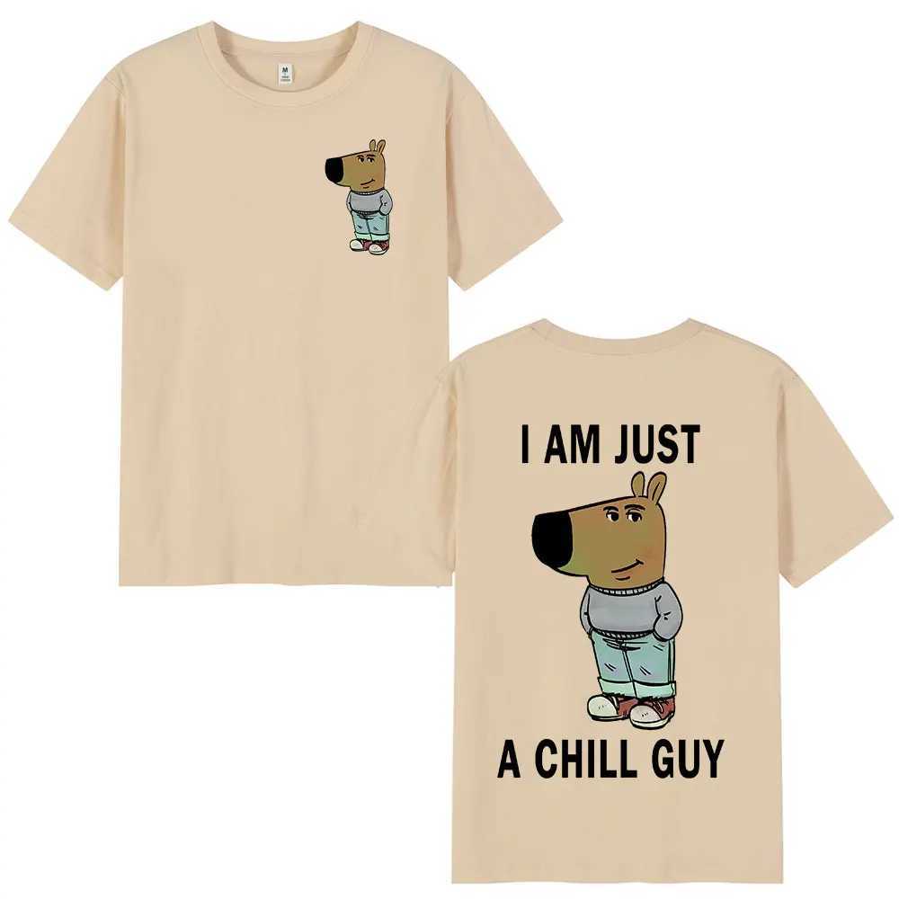 Im Just A Chill Guy Funny Meme T-shirts Men Women Clothing Fashion Oversized T Shirts Cotton Short Sleeve T-shirt Streetwear X250203