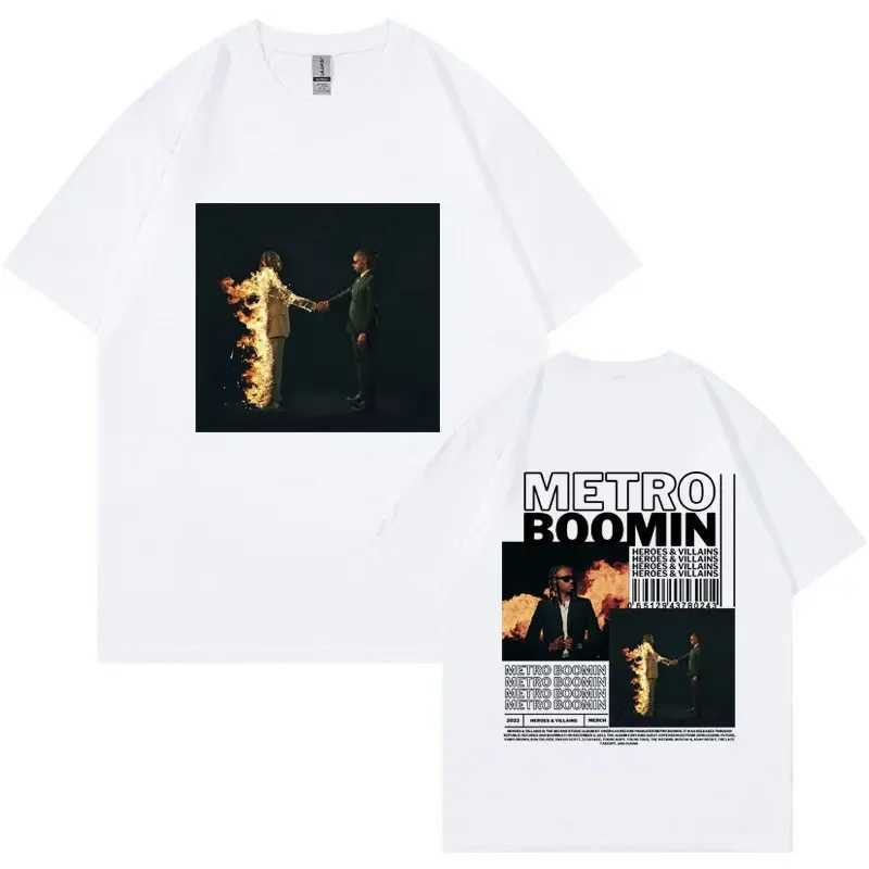 Rapper Metro Boomin Heroes Villains Graphic T Shirt for Men Women Hip Hop Retro Short Sleeve T-shirt Cotton Oversized T-shirts X250203