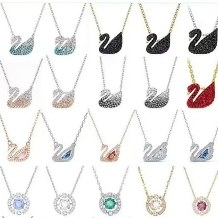High version Diamond swan necklace for women Designer necklace elements and crystal collarbone chain Pendant necklace alloy lady jewelry