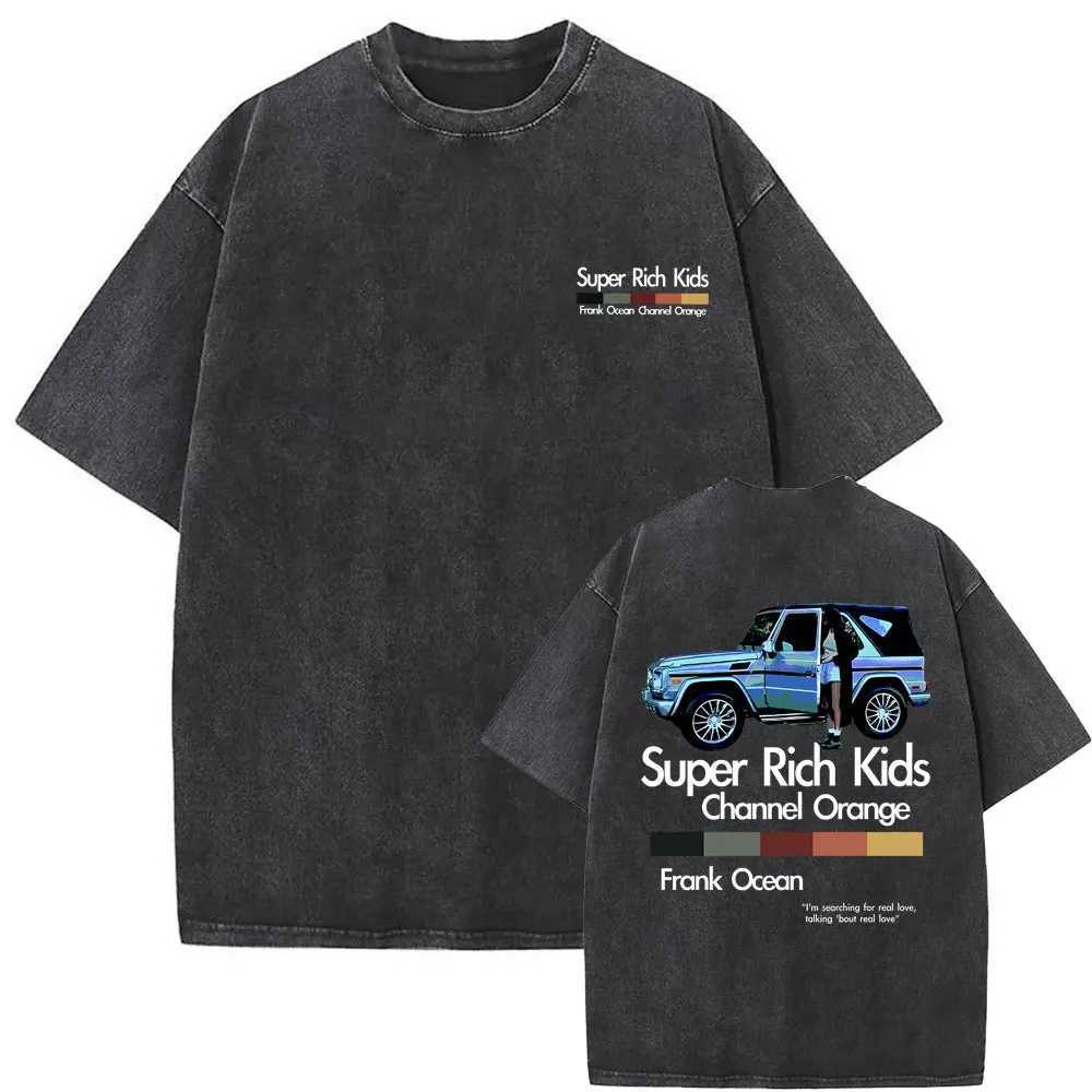Washed Vintage Frank Hip Hop Tshirt Ocean Oversized T-shirts Blond Self Control T Shirt Short Sleeve Mens Fashion Streetwear X250329