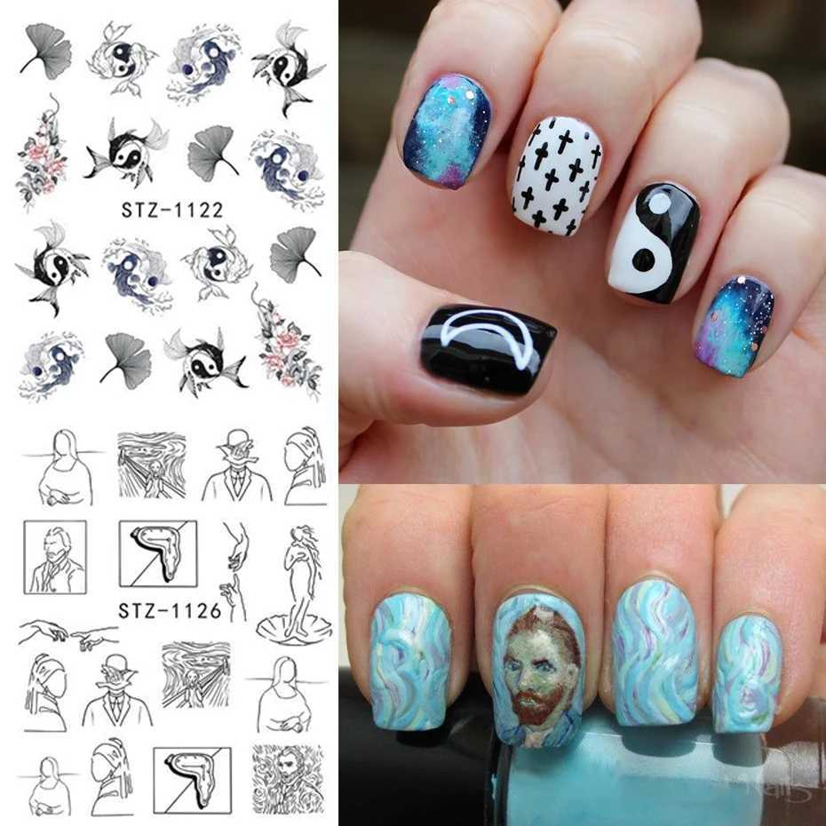 Red Black Colorful Dragons Nail Stickers Angel Virgin Mary Water Decals Temporary Tattoo Slider For Nail Manicure LESTZ1114-1137XJ250120