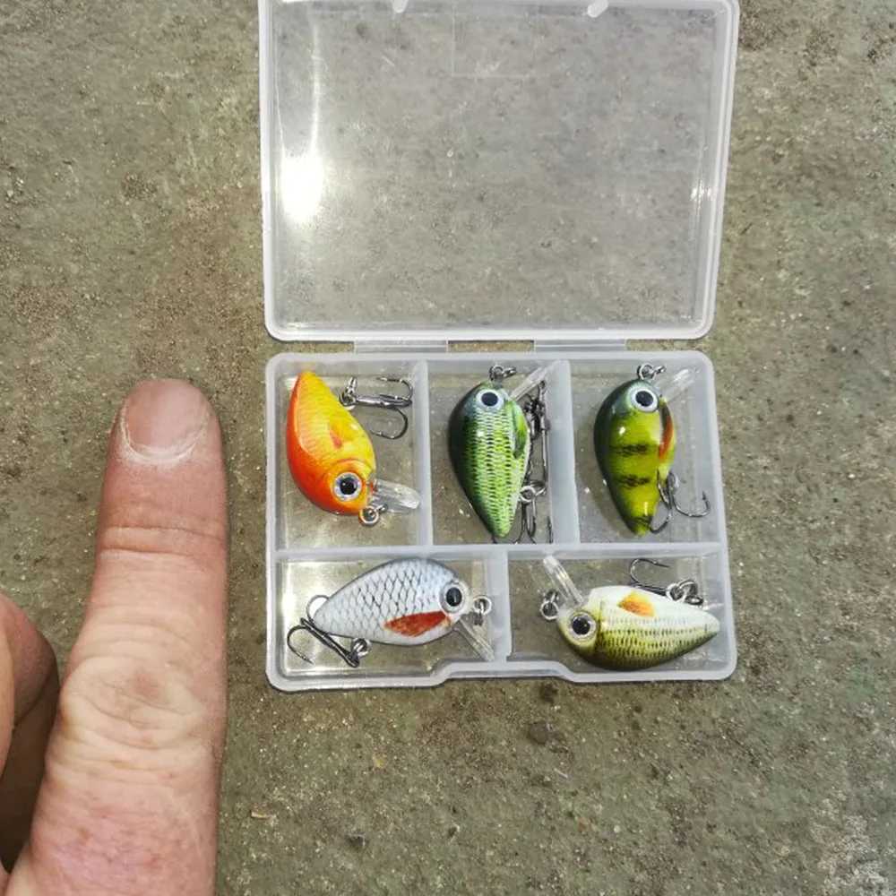 TREHOOK 5pcs 1.5g 3cm Mini Wobblers/Crankbait Fishing Lure Artificial Bait Hard Floating Wobbler for Fish Bass Fishing TackleXJ250122