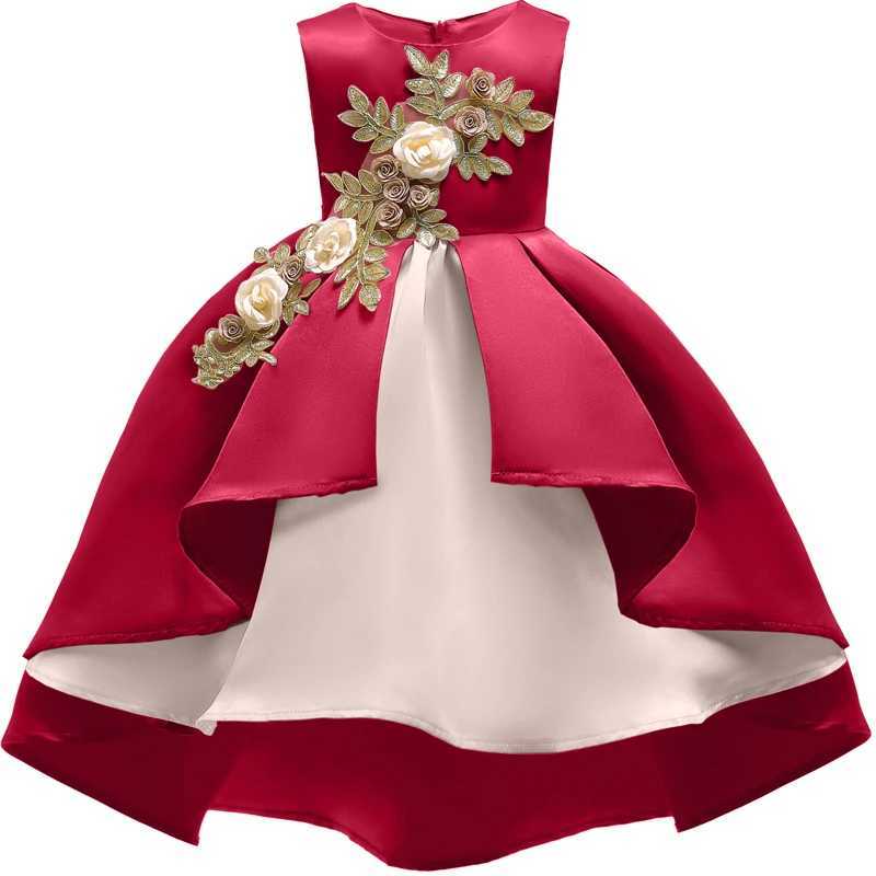 New 2024 Baby Girls Flower Party Ball Gown Dress With Lace Children Christmas Birthday Princess Dresses For 2-10 Years Wear X250203