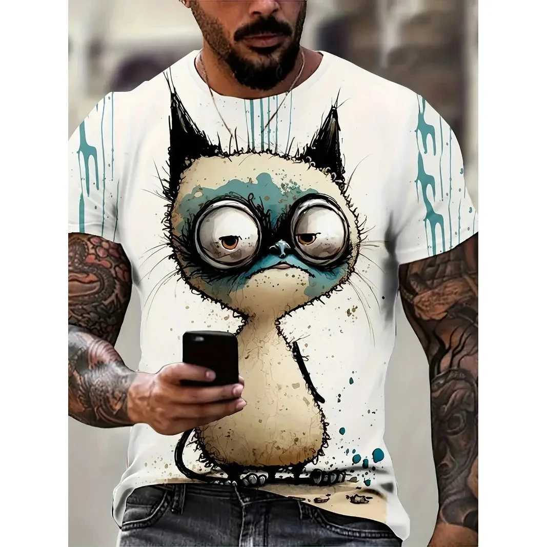 Funny 3D Animal Printed T Shirt For Men Street Trend Harajuku Clothing Casual O-neck Short Sleeve Fashion Breathable Summer TopsXJ250117