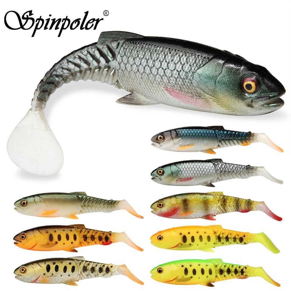 Spinpoler Predator Soft Fishing Lure Swimbait Paddle Tail Silicone Cannibal Artificial Bait Open Mouth Jig Head Bass Sea WobblerXJ250122