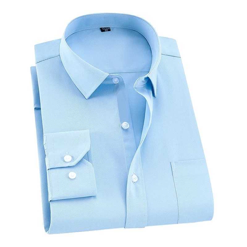 8xl 7xl 6xl 5xl Men Shirt Long Sleeved Man Business Causal Dress Shirts Twill White Yellow Shirt Brand Formal Work ShirtsXJ250121