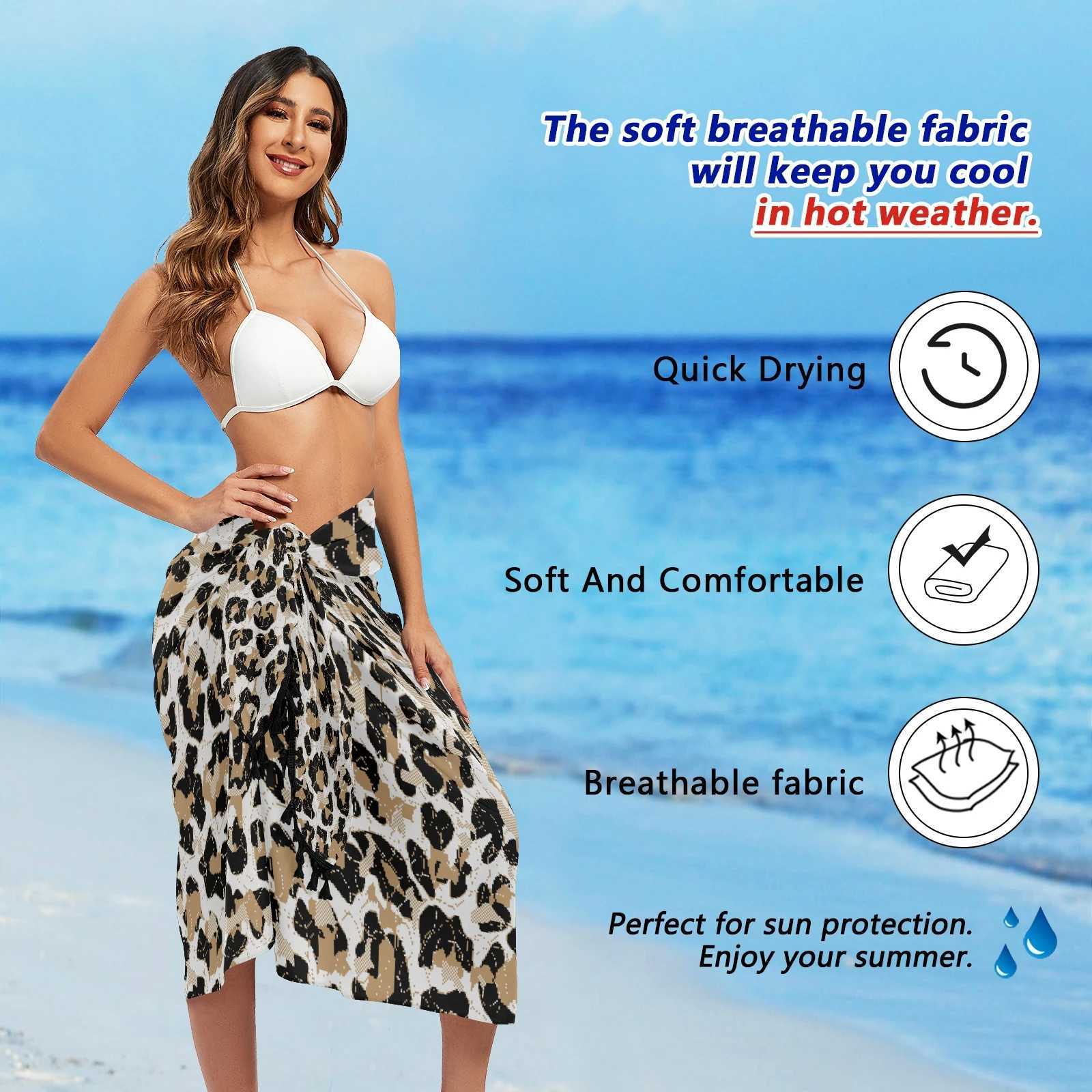 New Sexy Leopard print Beach wr dr Women Chiffon Swimwear Pareo Scarf Cover Up Wr Kaftan Sarong Bikini Cover-Ups Skirts W250120