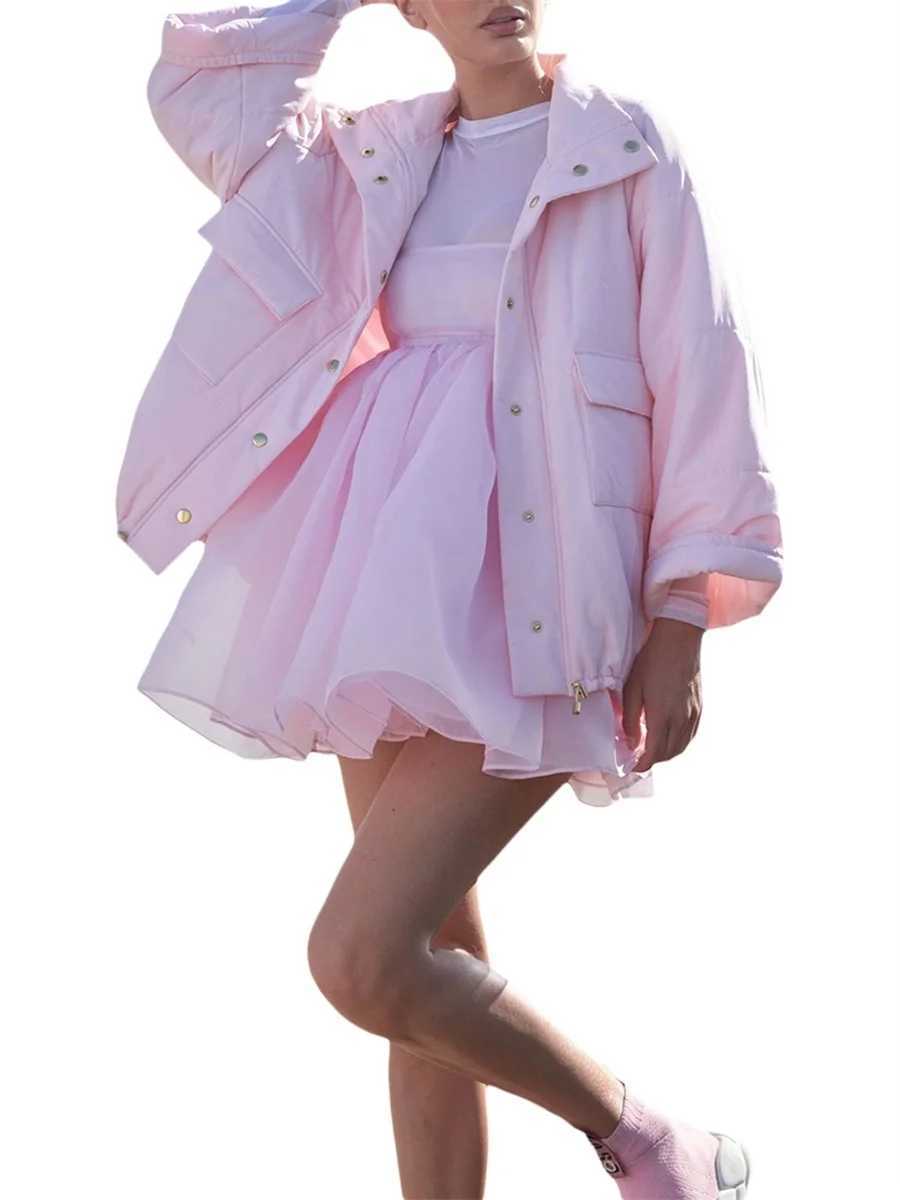 Women Summer Puffy Dress Solid Color Square Neck Bubble Sve Short Dress for Ladies Pink YellowXJ250115