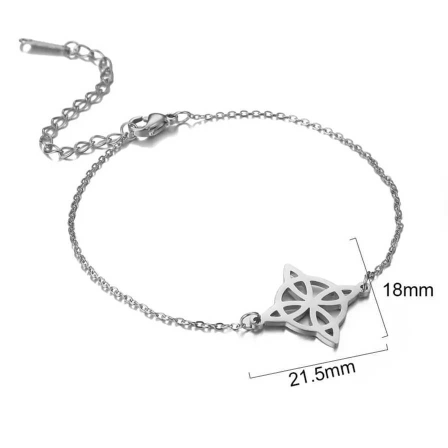 LIKGREAT Womens Anklets Witch Knot Foot Chain Stainl Steel Celtic Knot Bead Chains Amulet Beach Summer JewelryXJ250121
