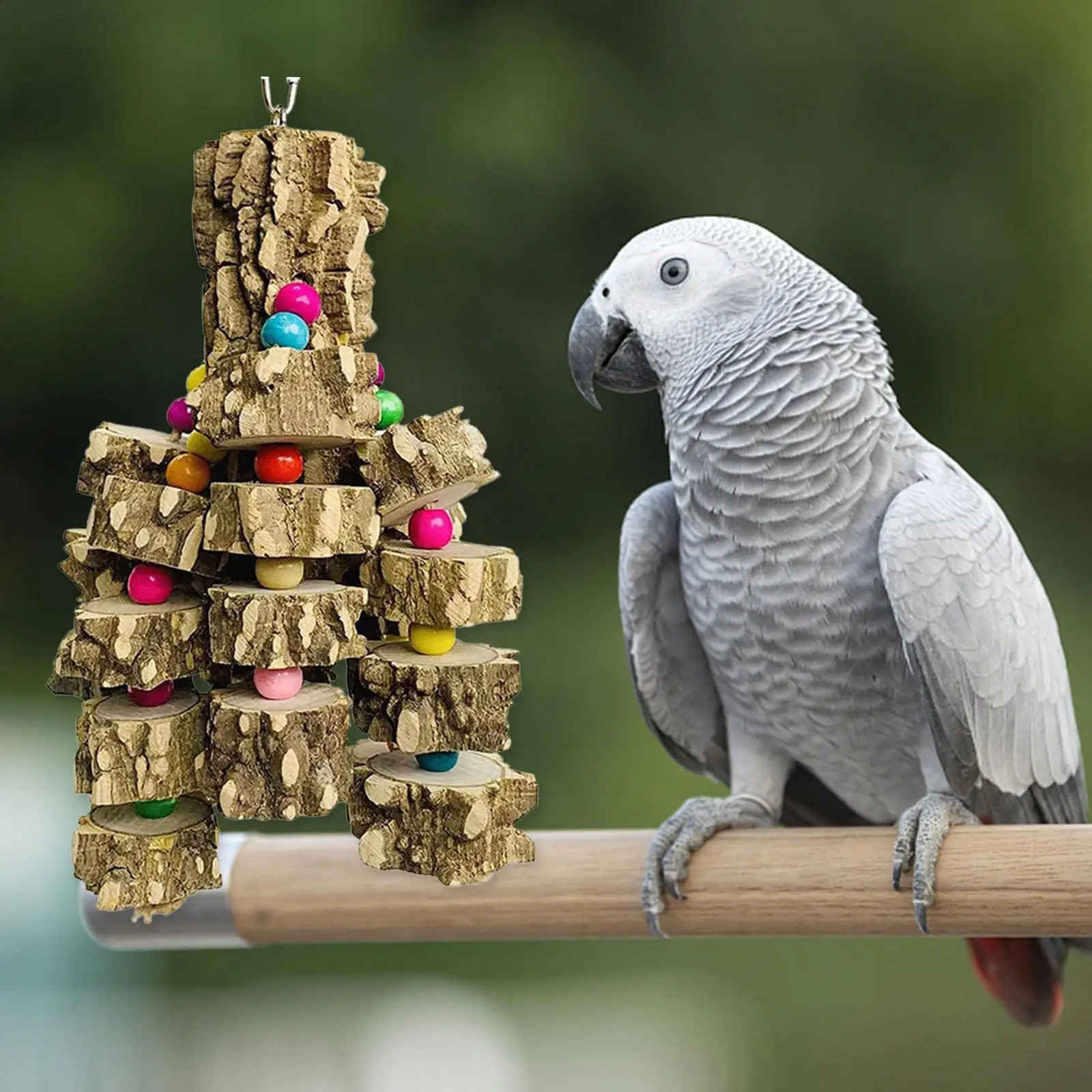 Large Bird Parrot Toy Cage Natural Wooden Blocks Bird Chewing Toy Parrot Cage Bite Toy Macaws Cockatoos Accessoires 250121