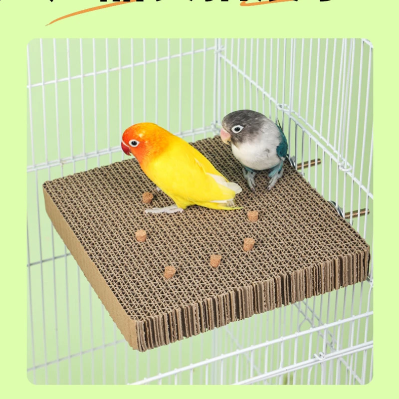 Bird Perch Stand Platform with Cardboard cork toy Parrot Chewing Toys Small Birds Paw Grinding Perch Bird Cage Accessory S/L 250121
