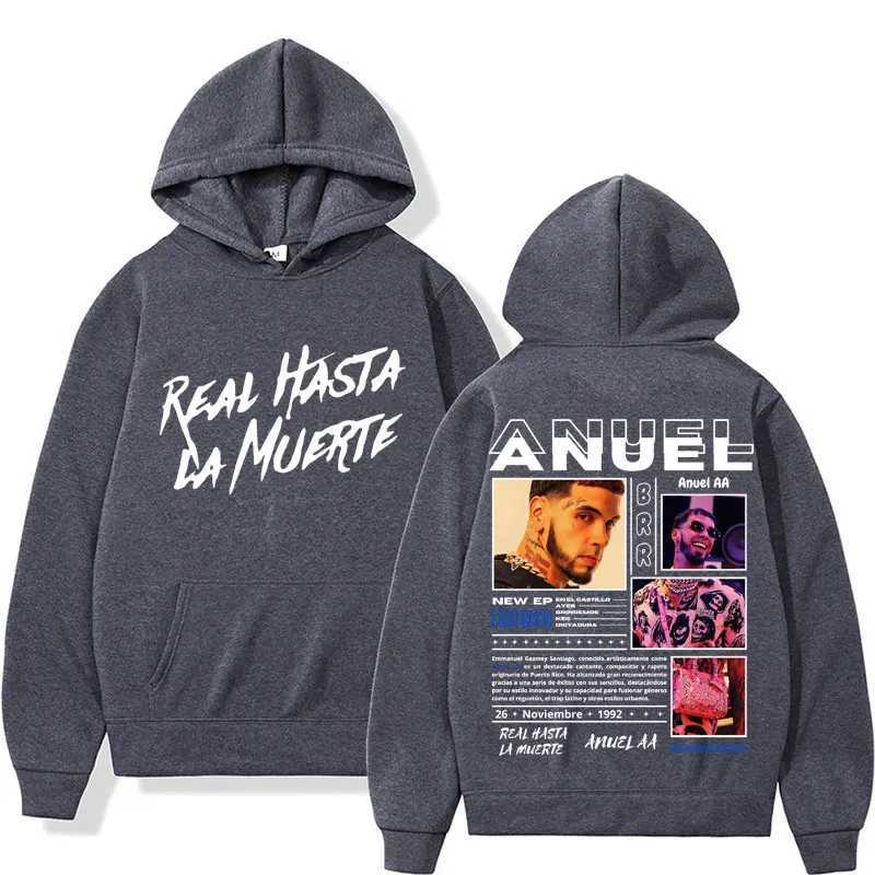 Rapper Anuel AA Real Hasta La Muerte Hoodies Men Women Hip Hop Retro Style Sweatshirt Pullover Harajuku Fashion Oversized HoodedXJ2500118