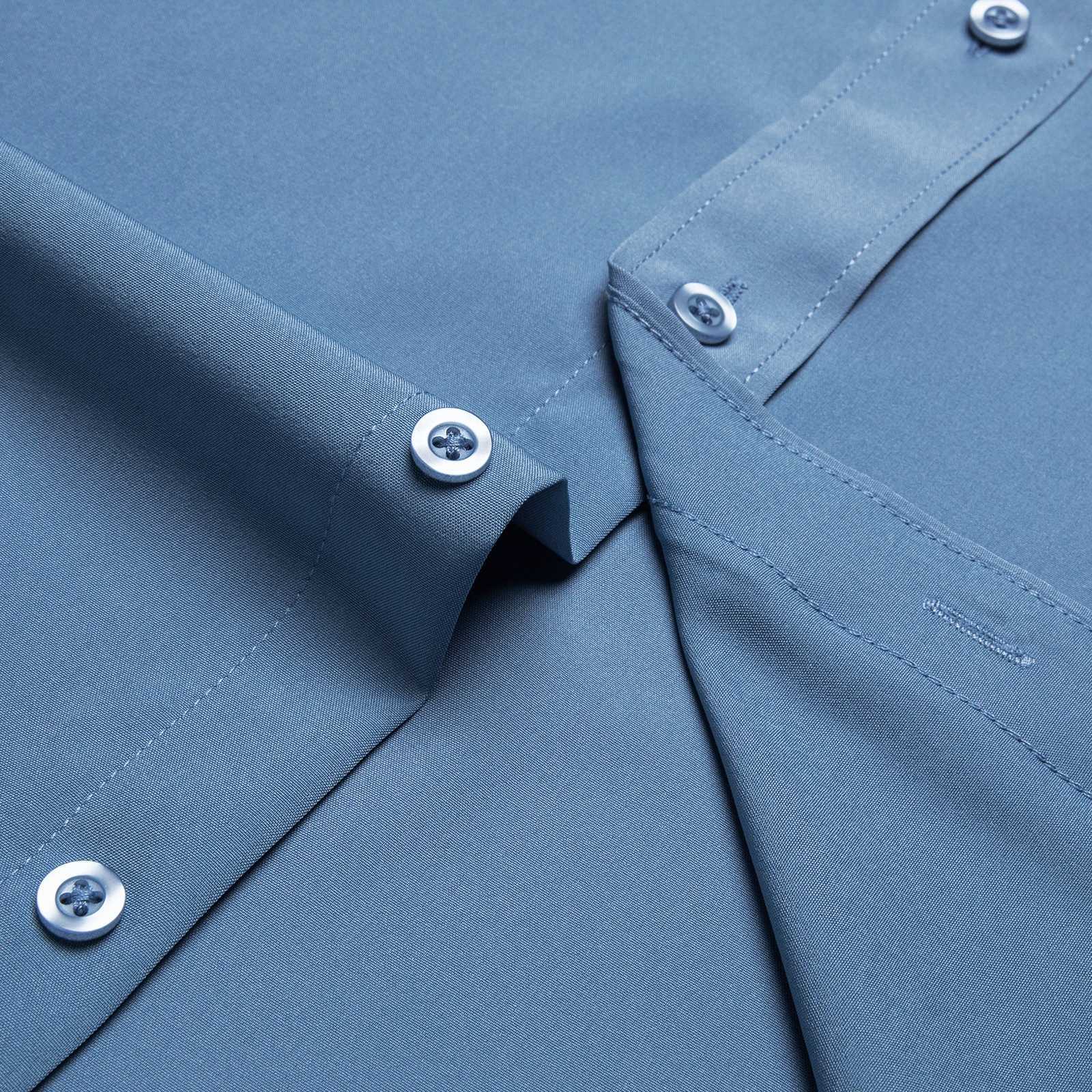 Solid Business Shirts Long Sleeve for Men Blue Yellow Red Turn Down Collar Casual Dress Shirt for Wedding Formal Men ClothingXJ250121