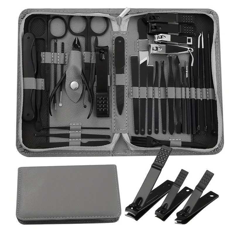 10/32pcs Manicure Pedicure Kit Stainless Steel Nail art Tool with Modern Style Concave Edge Clippers Grooming Tools UnscenXJ250116