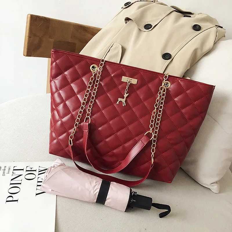 Tote Bags for Women PU Leather Diamd Lattice Handbag Persality Large Capacity Underarm Shoulder Bag Designer BagXJ250121