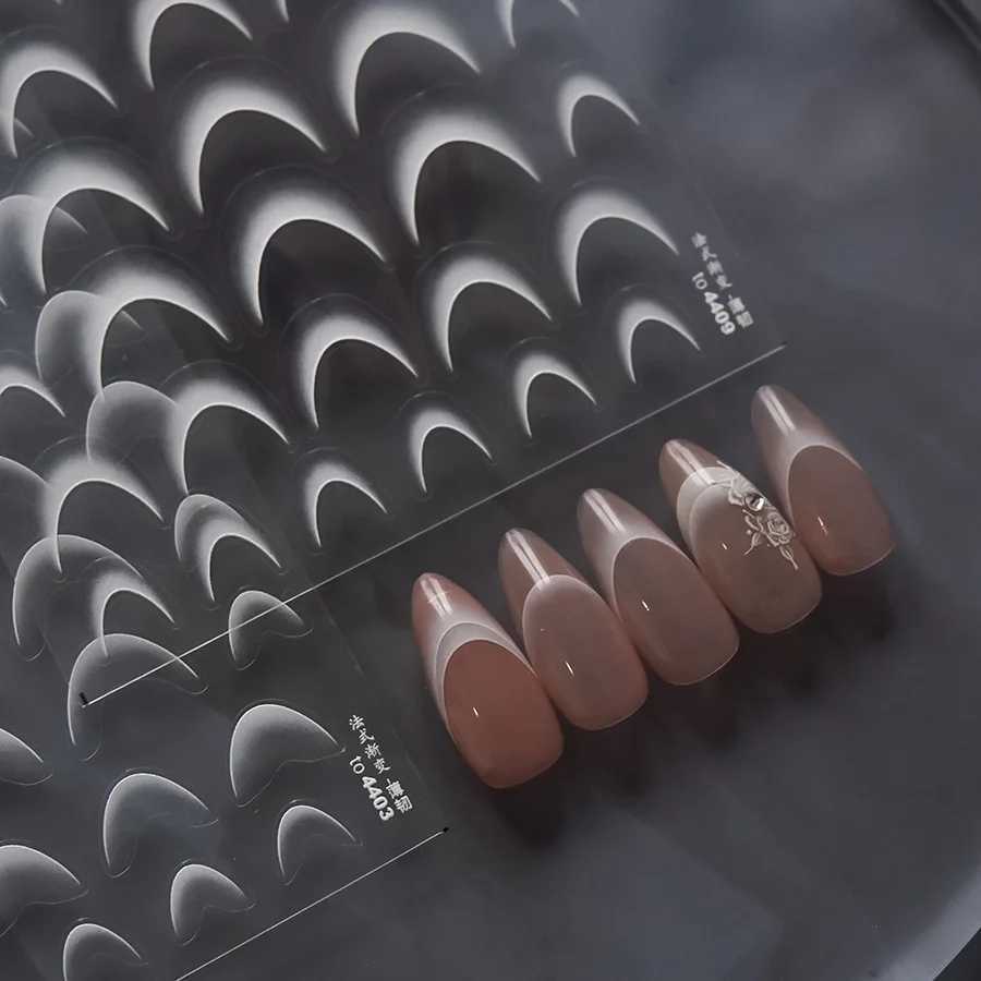 Elegant White French Gradient Nail Art Stickers High Quality Basic Version Adhesive Decal Art Idea Decoration Accessories T-4403XJ250120
