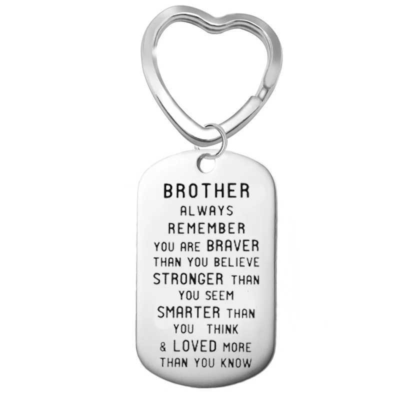 Inspirational Brother Gifts Always Remember You Are Braver Stainless Steel Dog Tag Pendant Chain Necklace Family Friends JewelryXJ250121