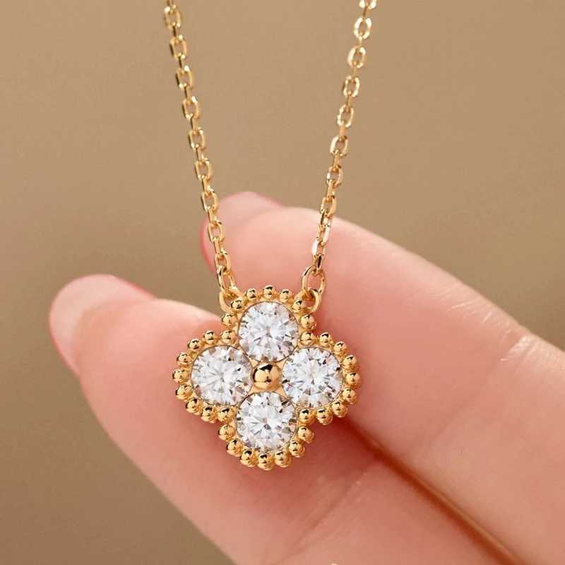 1.2ct Moissanite Necklace Women Rose Gold Plated d Mosan Diamond Pendant Necklace 925 Sterling Silver Pass Tester GiftXJ250114