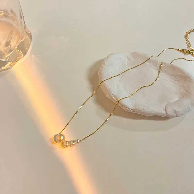 Trendy Four Imitation Pearl Choker Necklaces Girl Summer Luxury Simulated Pearl Pendant Clavicle Chain for Women Jewelry GiftsXJ250121