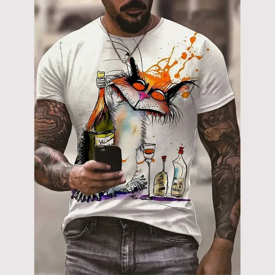 Funny 3D Animal Printed T Shirt For Men Street Trend Harajuku Clothing Casual O-neck Short Sleeve Fashion Breathable Summer TopsXJ250117