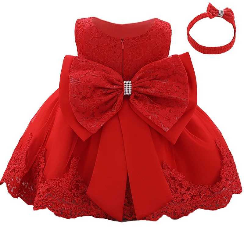Big Bow Baby Girls Dress Newborn Baptist Princess Party Flower Dress Girl Dress Preschool First Birthday Christmas Childrens Clothing X250203