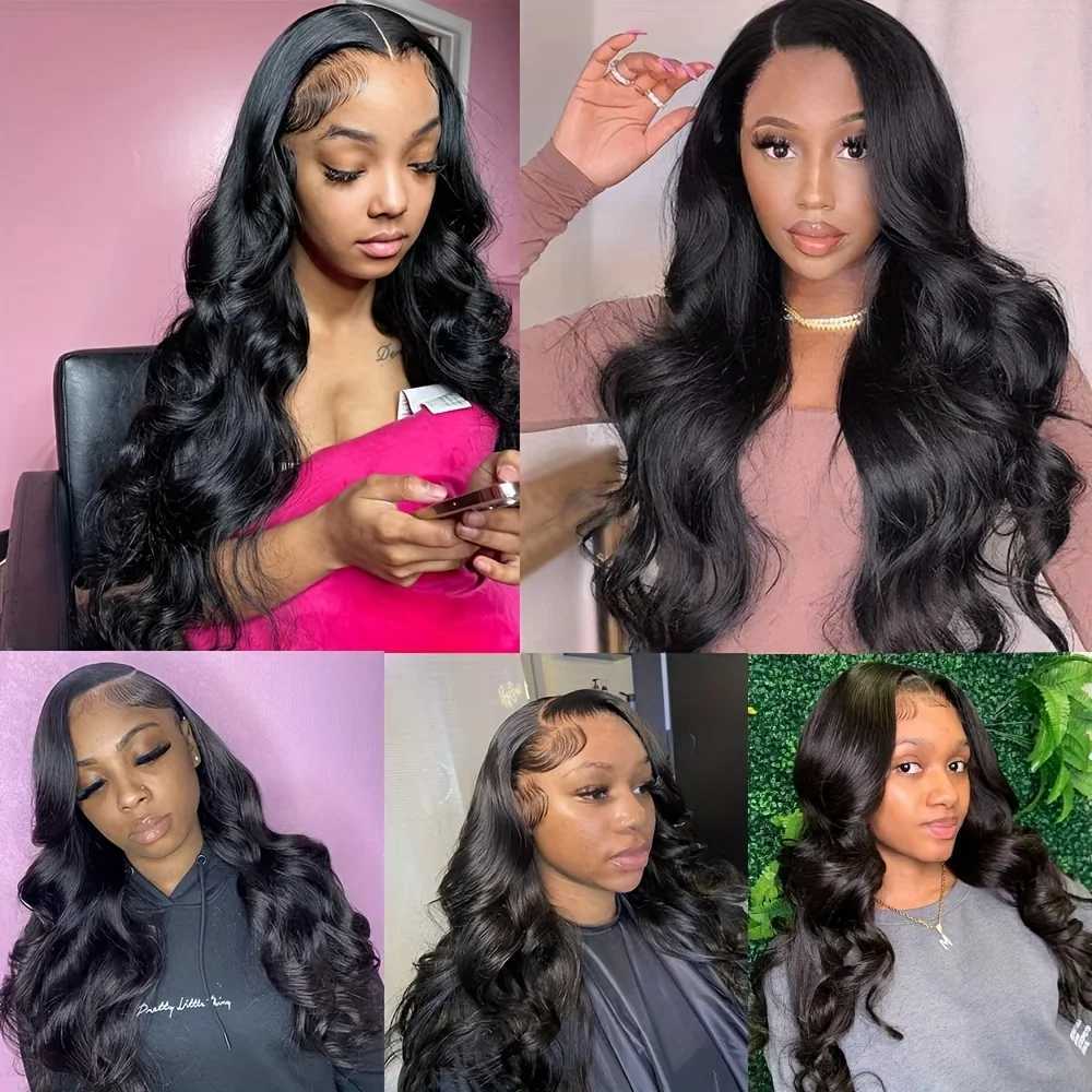 Body Wave Bundles With 134 Lace Frontal 100% Unprocessed Brazilian Body Wave Human Hair Weaves Double Weft With Lace FrontalXJ250120