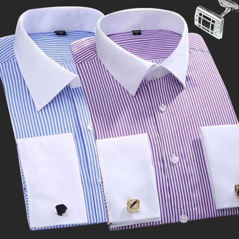 6XL Mens long-sleeved shirt Spring/Summer Formal Dress Business Casual Cotton no-iron High quality breathable plus sizeXJ250121