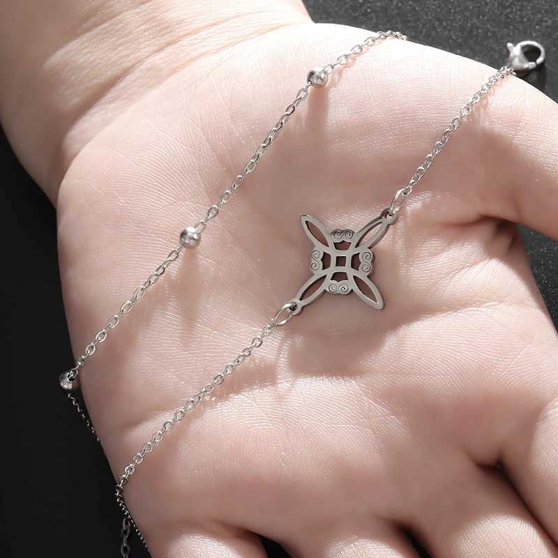 Stainless Steel Witch Knot Double layered Adjustable Bracelet Vintage Irish Lucky Knot Jewelry Birthday Gift W250121