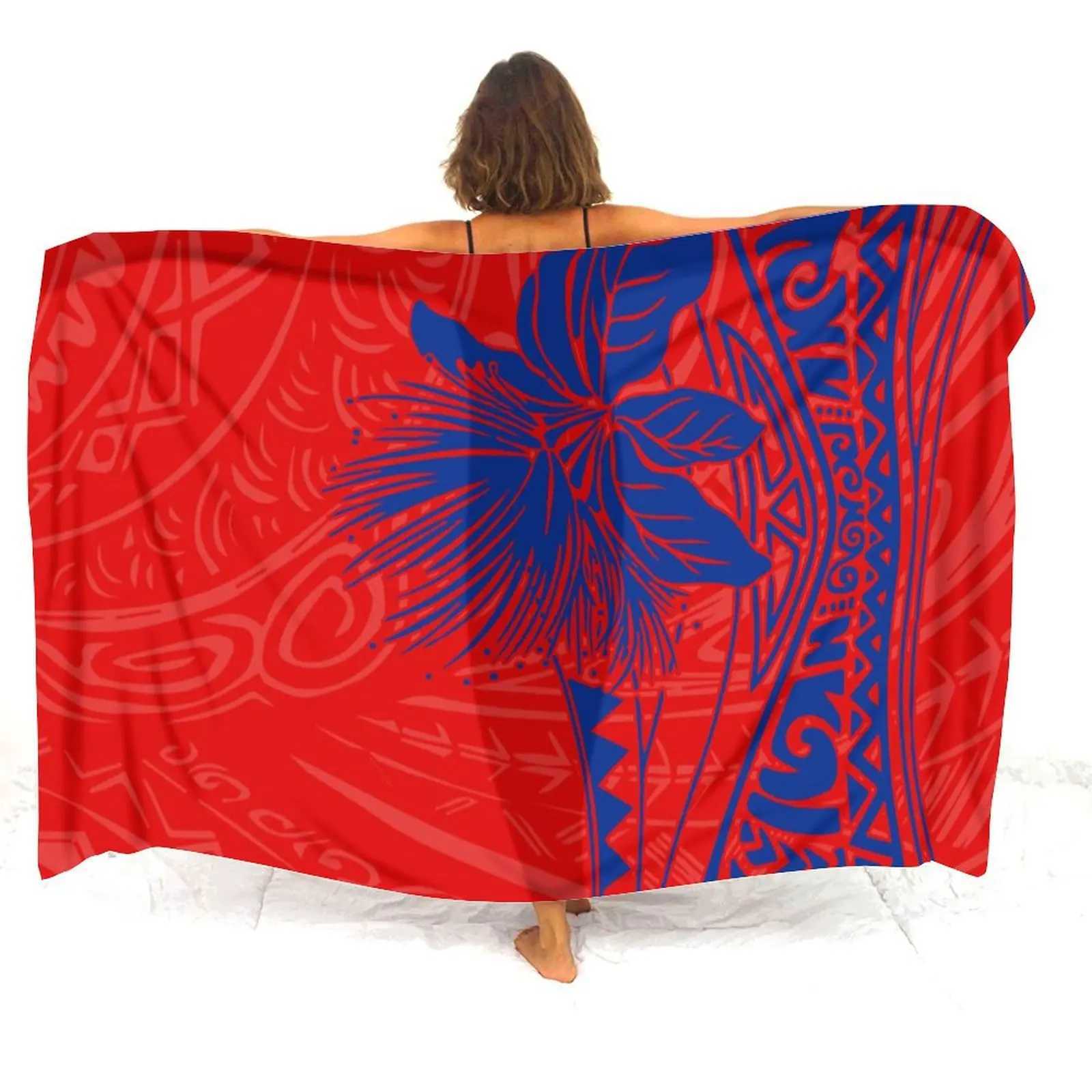 Haiian Beach Resort Sarong Custom Polynesian Floral Print Ladies Sarong Tribal Ethnic Design Soft Elegant Coat Shl ron W250120