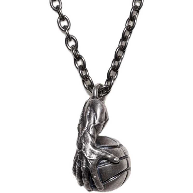 Fashion Silver Color Basketball Pendant Necklace for Men Womens Long Chain Necklace Hip Hop Jewelry AccessoriesXJ250121