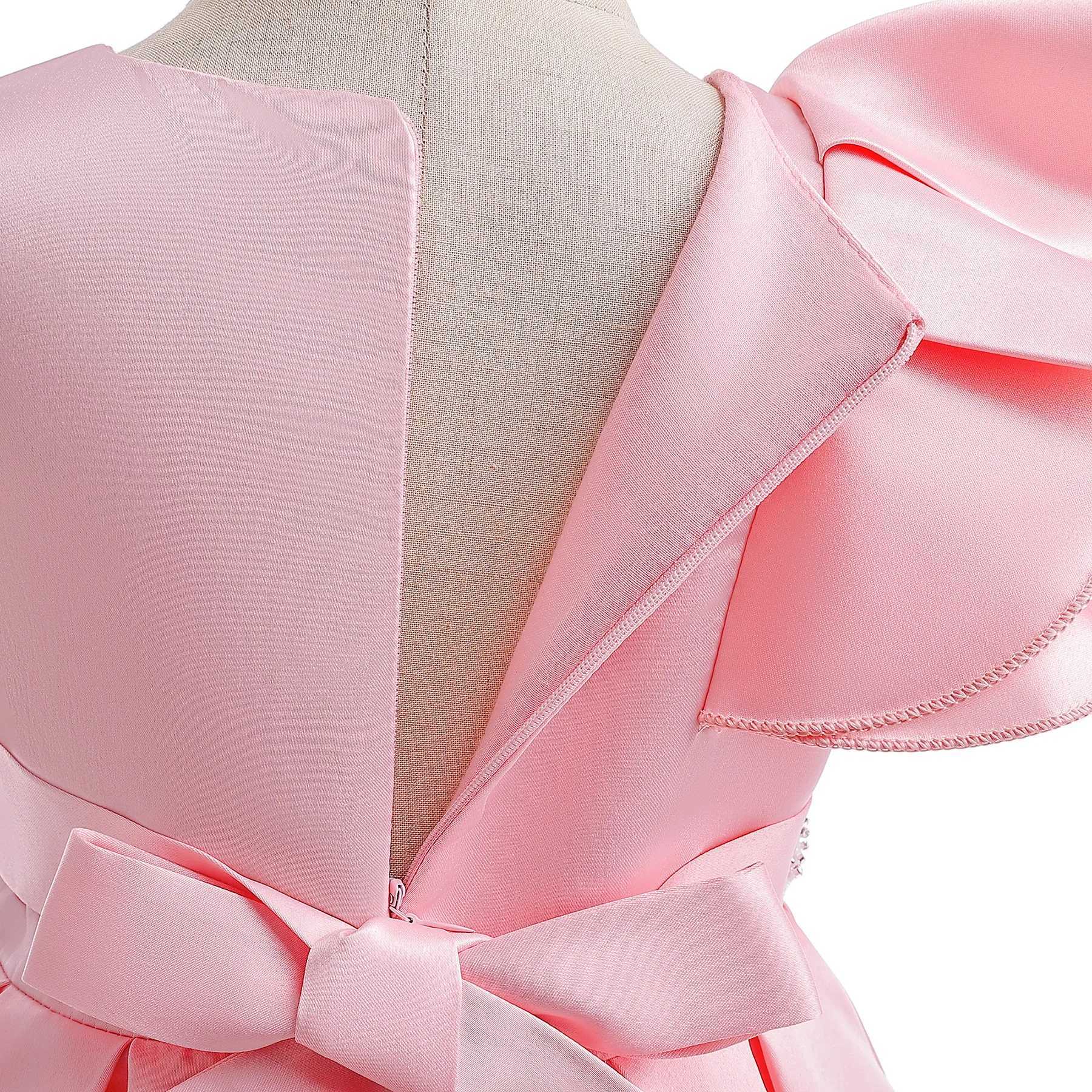 3 4 5 6 8 10 Year One Shoulder Girl Dress New Fashion Summer Little Princess Baby Dress Piano Performance Dress Childrens Clothing X250203