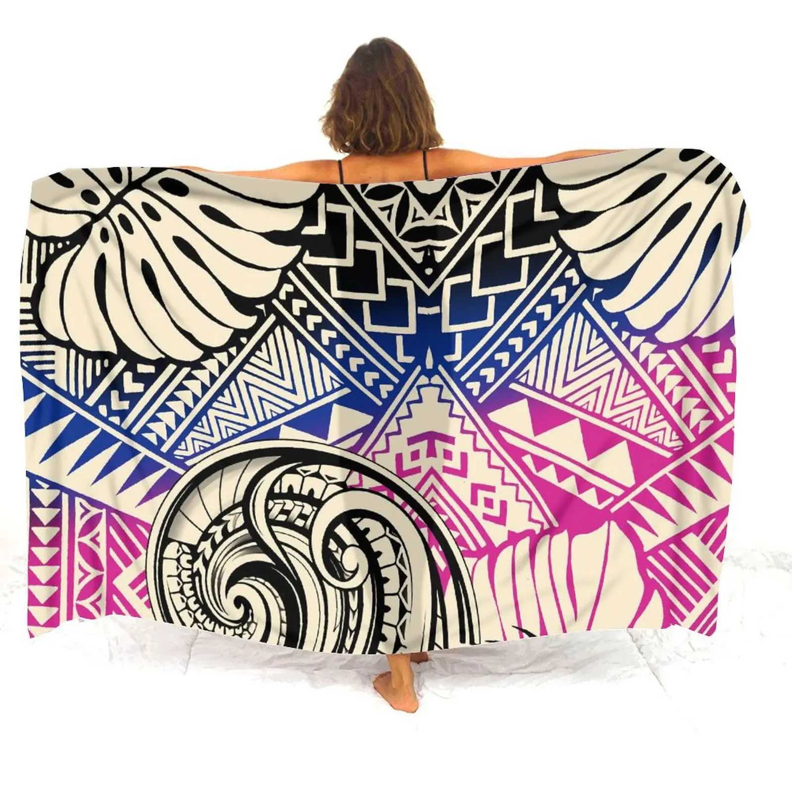 Samoa Island Sarong Polynesian Pattern Custom Soft Elegant Beach ron Haiian Seaside Sarong Tribal Ethnic Style Ce W250120