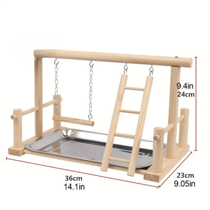 Parrot Station Rack Birdcage Play Stands Bird Wooden Playground Swing And Ladder Toy Bird Toy Supplies 250121
