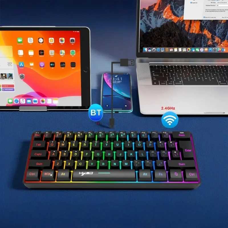 keyboards and mouse white gamer wireless gaming eyboard USB 60% Computer white wireless connections combo ergonomic Pc Backlit key board X250203
