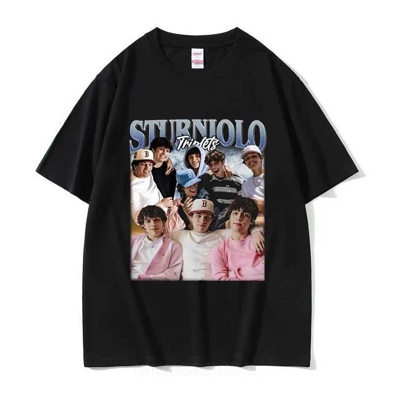 Limited Sturniolo Triplets Graphic T Shirt Men Women Fashion High Quality Retro T-shirt Cotton Oversized Tshirts Streetwear X250203