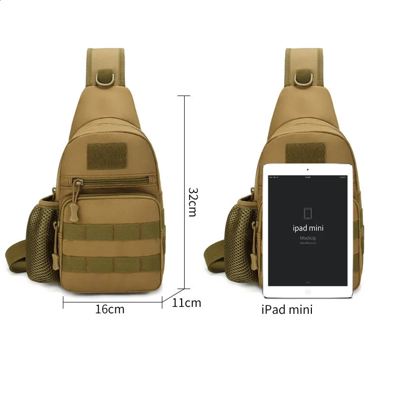 Tactical Shoulder Bag Molle Backpacks Sling Daypack Backpack Chest Fishing Camping Fanny Pack 250121