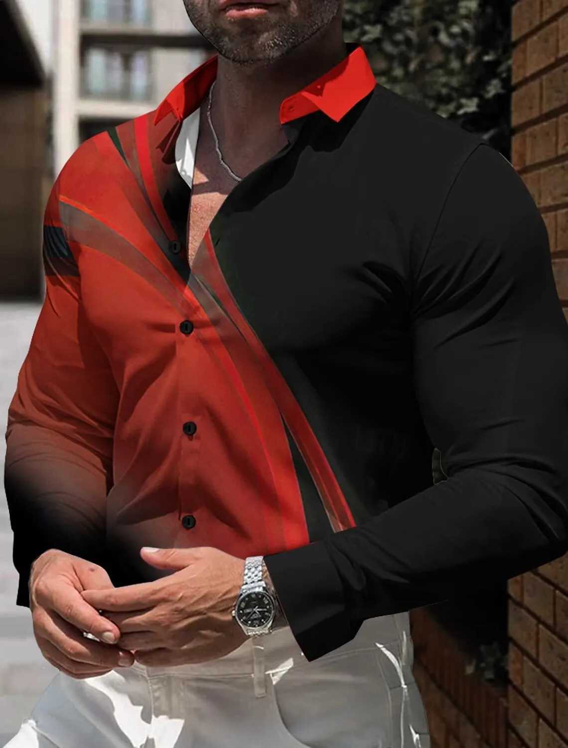 Striped Business Casual Mens Shirts Formal Shirts Button Down Shirts Long Sleeve Party Evening Wear DailyXJ250121