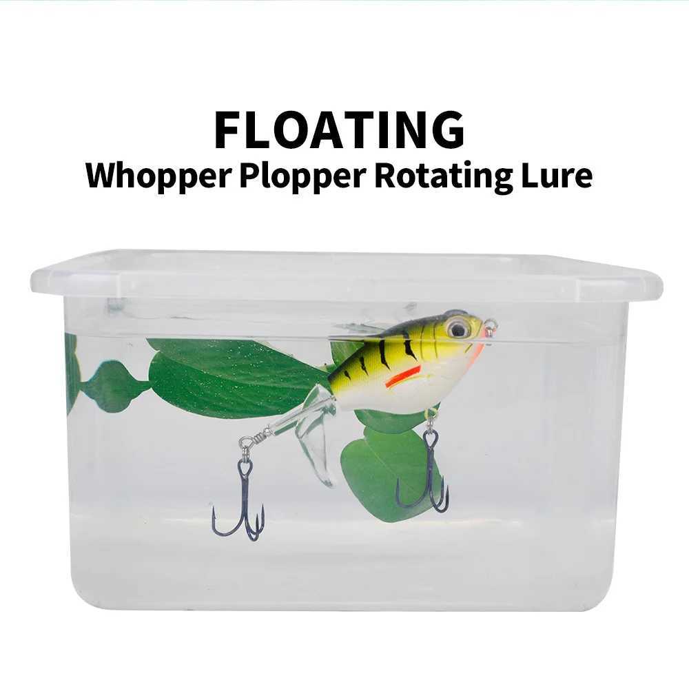 1Pcs 11.5g/ 16g Topwater Popper Fishing Lure Whopper Plopper Plastic Hard Bait Swimbait with Rotating Soft Tail For Bass PikeXJ250122