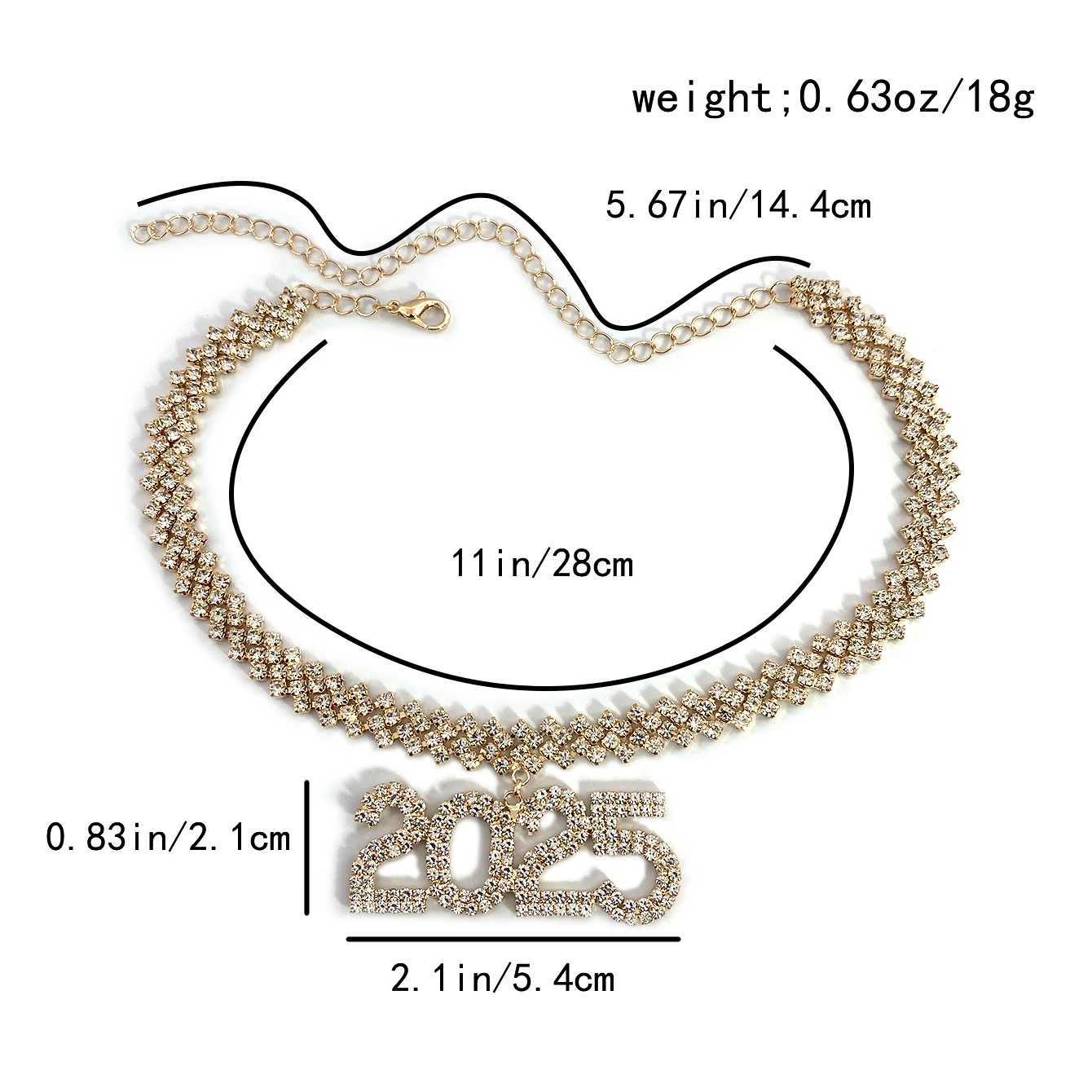 1pc Exaggerated Cuban Chain New Year Pendant Necklace 2025 Symbol Womens Fashion Punk Festival Accessories Tie Neck Short NecklXJ250121