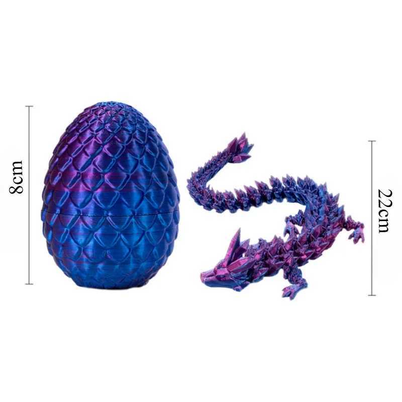 3D Printed Rotatable Connected Western Crystal Dragon Home Offices Desktop Crafts Decoration Creatives Gift Decor Free shipping