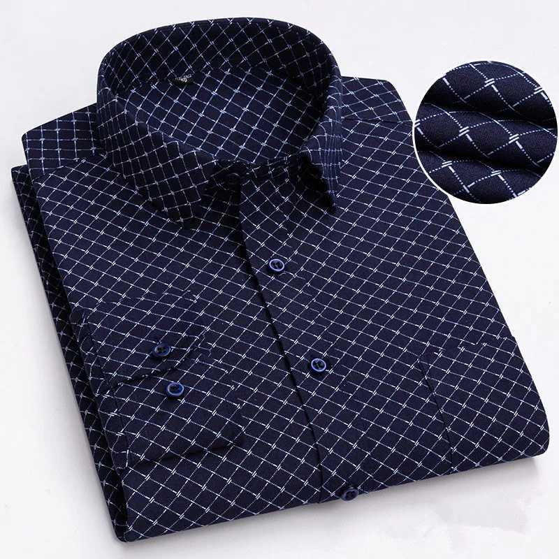 2024 New Mens Printed Long sleeved Shirt Comfortable and Slim Fit Business Social Formal Office Banquet Suitable Spring AutumnXJ250121