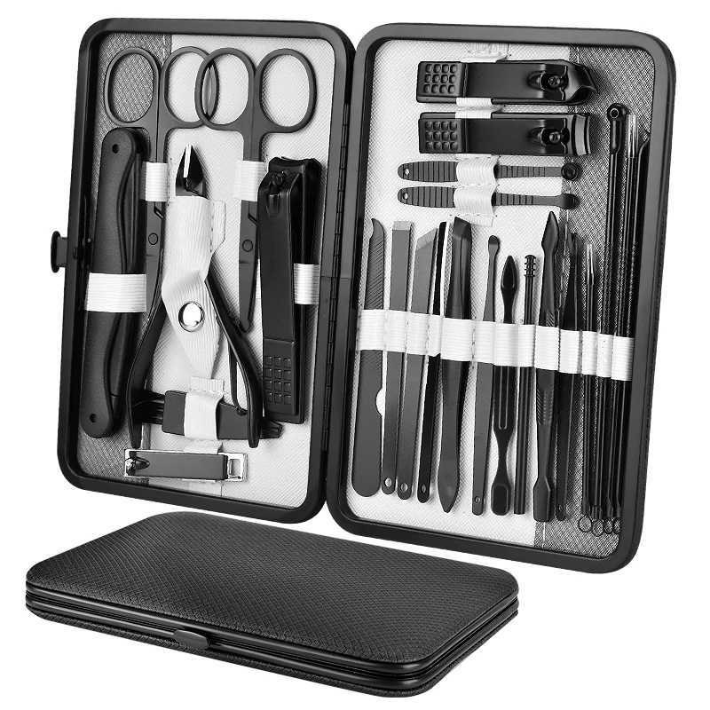 10/15/25 pcs Manicure Set Full Function Kit Professional High-quality Steel Pedicure Sets Nail Clippers With Portable CaseXJ250116
