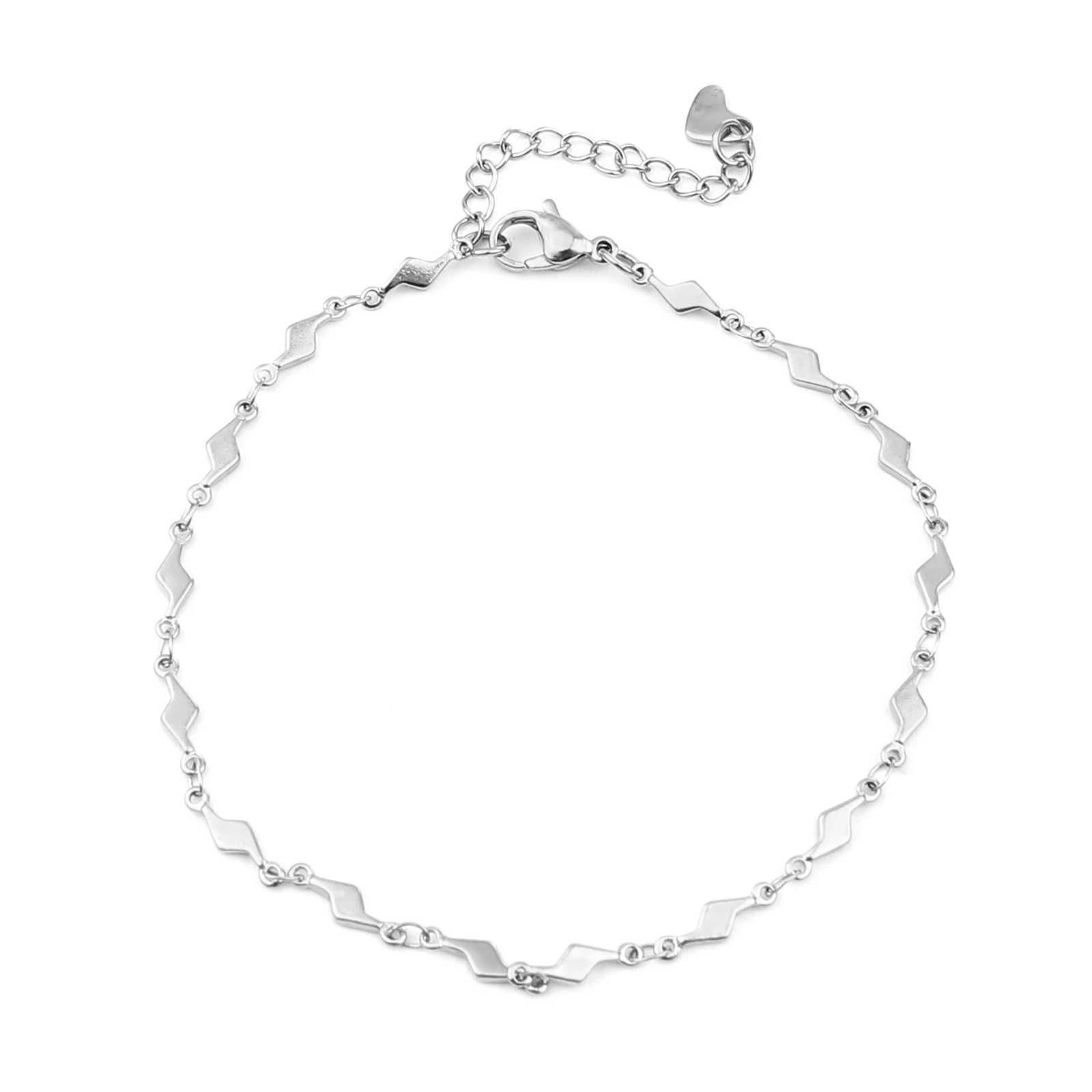 304 Stainl Steel Chain Anklet Lightning Heart Anklet Bracelet Leg Chain Barefoot Sandals For Fashion Women Jewelry 1 PieceXJ250121