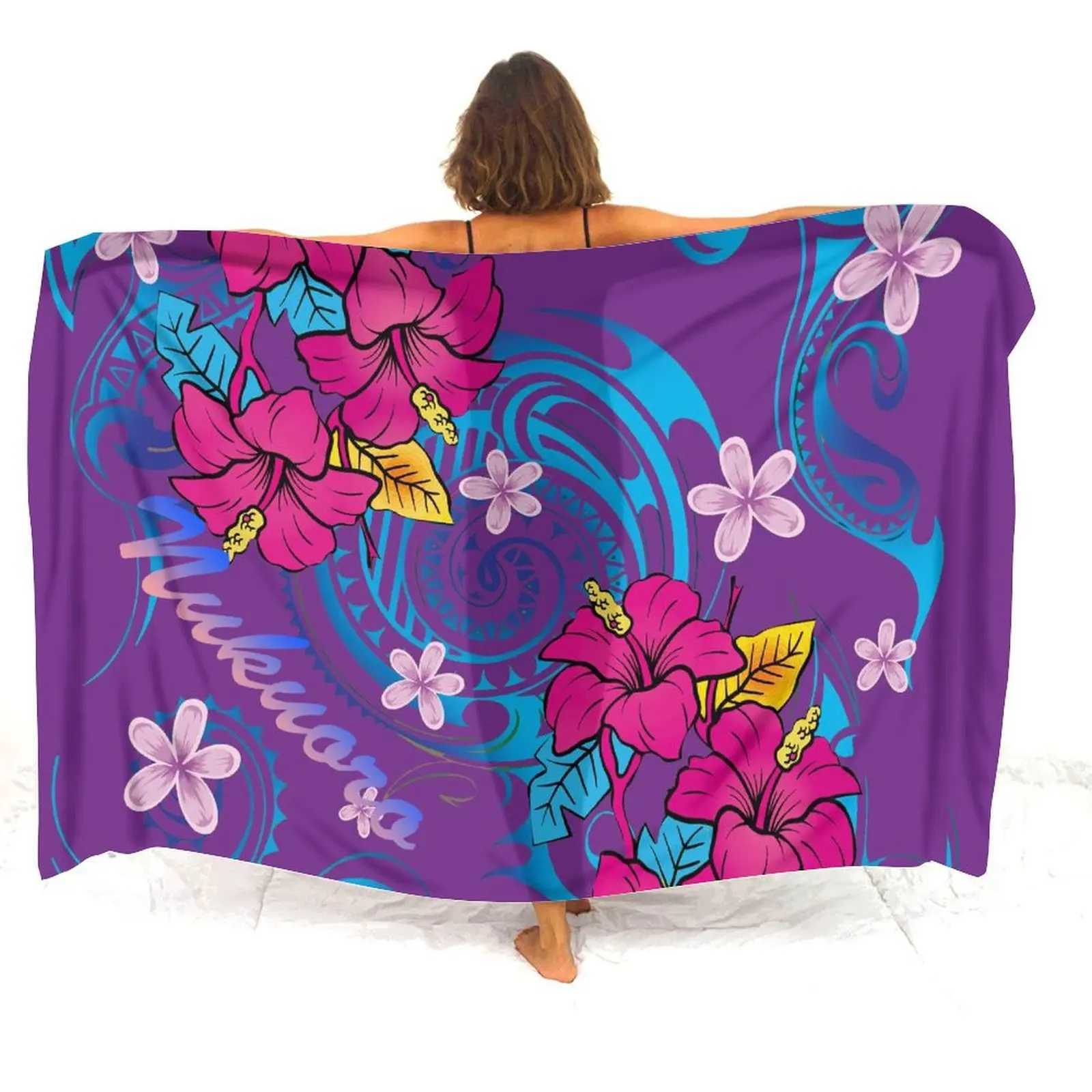 Traditional Tribal Peoples Polynesian Custom Printed Sarong Womens Beachside Windproof Sun Protection Summer Quick-Drying Shl W250120
