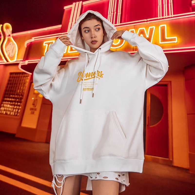 Irregular Graphic Print Male Hoodies Fashion Loose Clothing Fleece High Street Hooded Sweatshirt Oversized Pollover Y2K Hoodie W250117