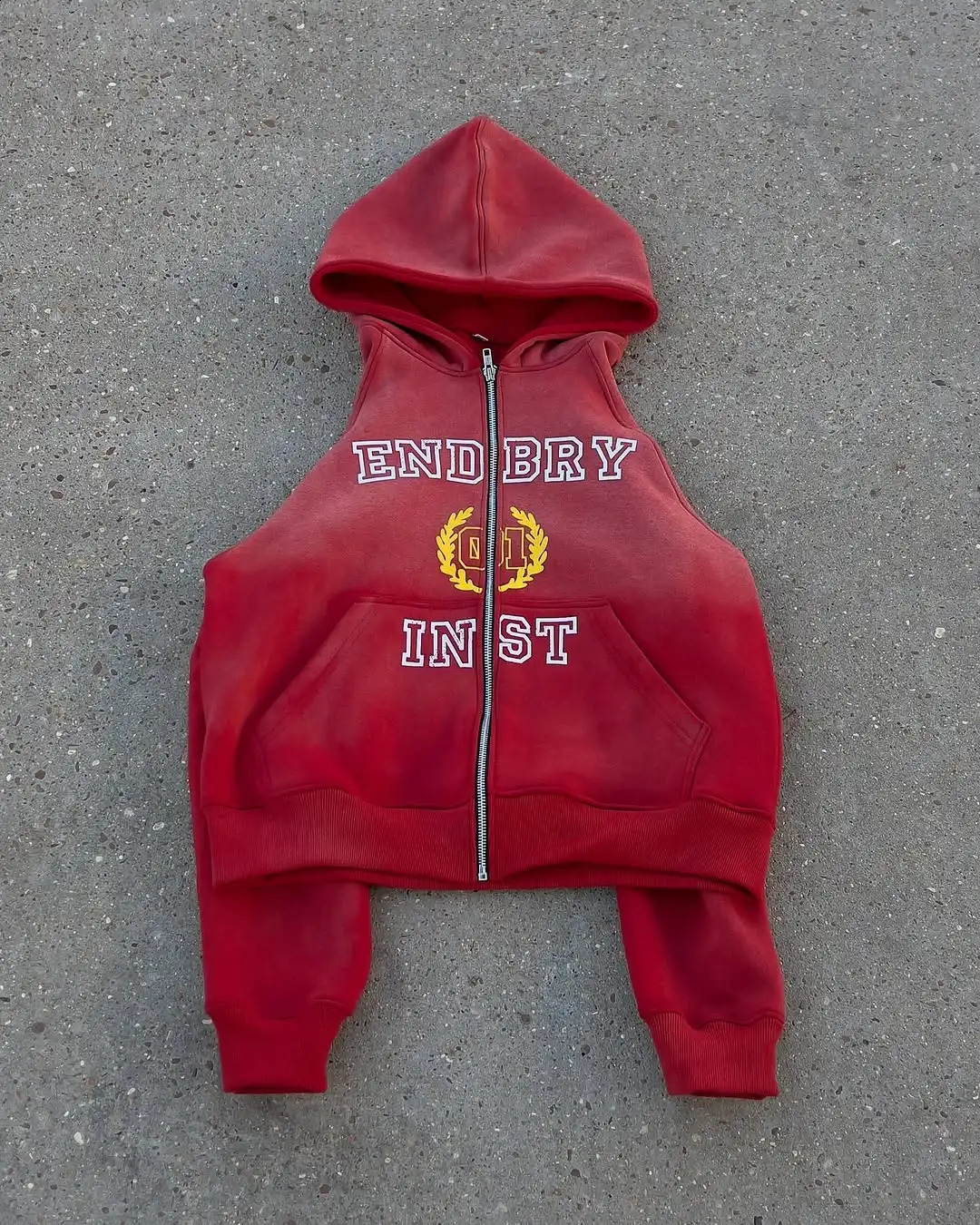 Retro High Street Hoodie Y2k Zipper Hoodie Mens and Womens Hip Hop Endbry Inst Sportswear Zipper Pull Open Woolen Sweater Gothic 250110