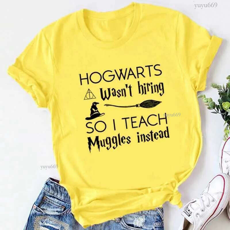 Hogwarts does not employ anyone so I teach gggles instead of printed clothing flat womens T-shirts Sve polyester womens T-shirts W241026